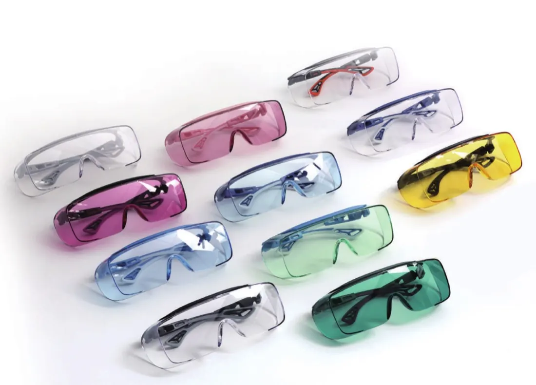 Safety glasses in multiple colorways